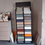 Geniş Format Seramik Karo Vitrin - 24 Kart Yuvası, Fuarlar için Metal Düzenleyici, Dolap/Kapı/Fayans Numune Standı, Mermer Döşeme Rafı (27,6x13,8 inç)