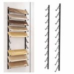 Geniş Formatlı Karo Örnek Teşhir Rafı, Perakende ve Ticaret Fuarları için Duvara Monte Düzenleyici Raf, Çok Katmanlı Mermer Döşeme Numune Standı, Siyah, 21.5" x140cm
