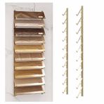 Geniş Formatlı Karo Örnek Teşhir Rafı, Perakende/Ticaret Fuarları için Çok Katmanlı Duvara Monte Organizatör Rafı, Mermer Döşeme Depolama Standı, Altın Kaplama, 20.5x140cm