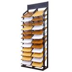 Geniş Formatlı Karo Örnek Vitrin - Showroomlar ve Mağazalar için Porselen Düzenleyici Tutucu, 50x35cm Yer Karosu Depolama Çözümü, Kolay Erişim için Dayanıklı Siyah Dolap