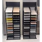 Geniş Formatlı Karo Teşhir Rafı - 24 Kart Yuvası, Çok Katmanlı Yer Karosu ve Mermer Levha Numune Tutucu, Dolap/Kapı için Ticari Metal Düzenleyici Raf (2 adet, 19,7 "x17,7 inç)