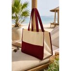 Geniş Hacimli Ham Bez Plaj Çantası İç Cepli Şık Tasarım Bordo 35 Cm X 45 Cm