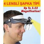 GENİŞ MERCEKLİ KAFA TİPİ IŞIKLI BÜYÜTEÇ