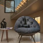 Geniş Oturumlu Premium Berjer – Modern Tekli Koltuk, Füme