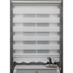 Geniş Plise Etek Dilimli Zebra Stor Güneşlik Perde - Beyaz - 170 x 200 cm
