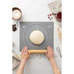 Geniş Silikon Hamur Açma Matı 45X65, Yapışmaz ve Kullanışlı Tasarım - Antrasit