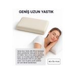 Geniş Uzun Yastık , Rahat Yastık, Visko Rahat Yastık Geniş Yastık - 40 x 70 cm - Beyaz