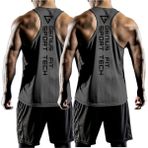 Genius Store 2'li Paket Erkek Dry Fit Y - back Gym Fitness Sporcu Atleti fume