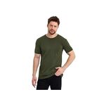 GENIUS STORE Erkek Bisiklet Yaka Basic Tişört (HAKİ, XL)