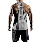 GENIUS STORE Erkek Dry Fit Y-back Gym Fitness Sporcu Atleti (GRİ, M)