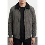 Genius Store Erkek Kadife Mont Peluş Astarlı Gömlek Yaka Rüzgar Geçirmez Kadife Mont - 2XL - Füme