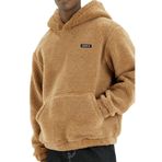 Genıus Store Erkek Kapüşonlu Polar Sherpa Kuzu Kumaş İçi Şardonlu Kapüşonlu Sweatshırt SHERPA-KAP (Bej, S)