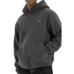 Genıus Store Erkek Kapüşonlu Polar Sherpa Kuzu Kumaş İçi Şardonlu Kapüşonlu Sweatshırt SHERPA-KAP (Füme, S)