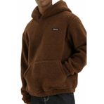 Genıus Store Erkek Kapüşonlu Polar Sherpa Kuzu Kumaş İçi Şardonlu Kapüşonlu Sweatshırt SHERPA-KAP (Kahverengi, M)