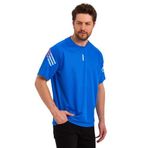 GENIUS STORE Erkek Nem Emici Hızlı Kuruma Atletik Teknik Performans Spor T-shirt (SAKS MAVİ, S)