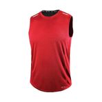 Genius Store Erkek Nem Emici Hızlı Kuruma Atletik Teknik Performans Sporcu Sıfır Kol T-shirt Drıfıt-sıfırkol kirmizi