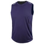 GENIUS STORE Erkek Nem Emici Hızlı Kuruma Atletik Teknik Performans Sporcu Sıfır Kol T-shirt (LACİVERT, XL)
