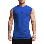 Genius Store Erkek Nem Emici Hızlı Kuruma Atletik Teknik Performans Sporcu Sıfır Kol T-Shirt Mg-Atlet - 2XL - Mavi