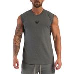 Genius Store Erkek Nem Emici Hızlı Kuruma Atletik Teknik Performans Sporcu Sıfır Kol T-Shirt Mg-Atlet Füme Xl