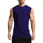 Genius Store Erkek Nem Emici Hızlı Kuruma Atletik Teknik Performans Sporcu Sıfır Kol T-shirt Mg-atlet lacivert