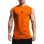 Genius Store Erkek Nem Emici Hızlı Kuruma Atletik Teknik Performans Sporcu Sıfır Kol T-shirt Mg-atlet turuncu