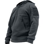 Genıus Store Erkek Polar Outdoor Kapşonlu Kombat Tactical Cepli Polar - Füme