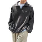 GENIUS STORE Erkek Polar Oversize Sweatshirt Polar Sweatshirt OVERSIZE-POLAR (FÜME, M)