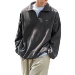 GENIUS STORE Erkek Polar Oversize Sweatshirt Polar Sweatshirt OVERSIZE-POLAR (FÜME, XXL)