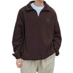 GENIUS STORE Erkek Polar Oversize Sweatshirt Polar Sweatshirt OVERSIZE-POLAR (KAHVERENGİ, S)