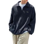 GENIUS STORE Erkek Polar Oversize Sweatshirt Polar Sweatshirt OVERSIZE-POLAR (LACİVERT, S)