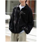 Genıus Store Erkek Polar Oversize Sweatshirt Polar Sweatshirt Siyah