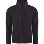 Genıus Store Erkek Polar Tam Fermuarlı 3 Cepli Outdoor Polar Ceket - Koyu Füme