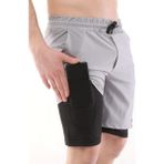 Genius Store Erkek Running Hızlı Kuruma Micropoly Antrenman Halısaha Fitness Kısa Taytlı Outdoor Şort - 2XL - Gri