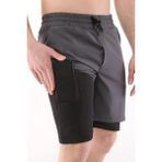Genius Store Erkek Running Hızlı Kuruma Micropoly Antrenman Halısaha Fitness Kısa Taytlı Outdoor Şort - XL - Füme