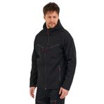 Genıus Store Erkek Spor Mont Softshell Outdoor Su ve Rüzgar Geçirmez Ceket 4 Cepli (SİYAH-4C / S)