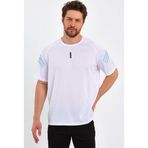 Genius Store Erkek Spor Tişört Baskılı Fitness, Antrenman Fit T-Shirt Beyaz 2Xl