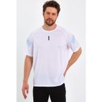 Genius Store Erkek Spor Tişört Baskılı Fitness, Antrenman Fit T-Shirt Beyaz M