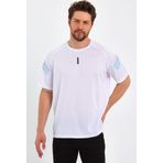 Genius Store Erkek Spor Tişört Baskılı Fitness, Antrenman Fit T-Shirt Beyaz S