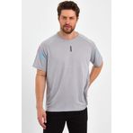 Genius Store Erkek Spor Tişört Baskılı Fitness, Antrenman Fit T-Shirt Gri S