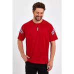 Genius Store Erkek Spor Tişört Baskılı Fitness, Antrenman Fit T-Shirt Kırmızı M
