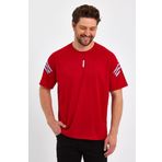 Genius Store Erkek Spor Tişört Baskılı Fitness, Antrenman Fit T-Shirt Kırmızı Xl