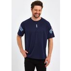 Genius Store Erkek Spor Tişört Baskılı Fitness, Antrenman Fit T-Shirt Lacivert M