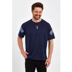 Genius Store Erkek Spor Tişört Baskılı Fitness, Antrenman Fit T-Shirt Lacivert S