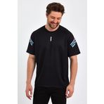 Genius Store Erkek Spor Tişört Baskılı Fitness, Antrenman Fit T-Shirt Siyah L