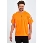Genius Store Erkek Spor Tişört Baskılı Fitness, Antrenman Fit T-Shirt Turuncu M