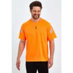 Genius Store Erkek Spor Tişört Baskılı Fitness, Antrenman Fit T-Shirt Turuncu S