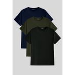 Genius Store Erkek Tişört Standart Kalıp Basic Bisiklet Yaka T-Shırt Basıc-Mankensiz3 - Bulunmuyor - Siyah - Haki - Lacivert