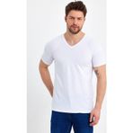 Genius Store Erkek V Yaka Basic Beyaz Tişört Beyaz 2Xl
