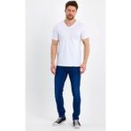 Genius Store Erkek V Yaka Basic Beyaz Tişört Beyaz M