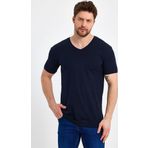 Genius Store Erkek V Yaka Basic Koyu Lacivert Tişört Koyu Lacivert S